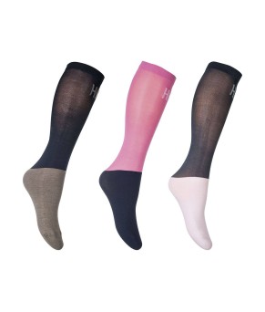 Calcetines de equitación HKM Microalgodón Colour | Pack de 3