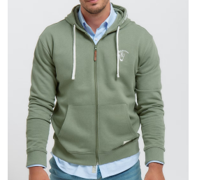 Sudadera con cremallera 'La Garrocha' | Salvia