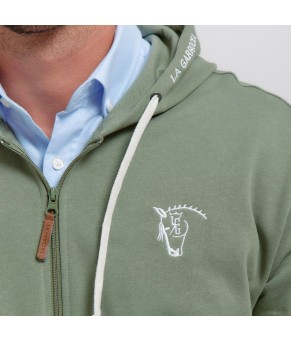 Sudadera con cremallera 'La Garrocha' | Salvia