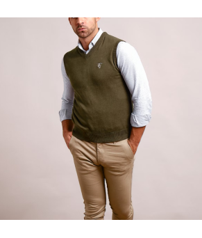 Jersey Punto Unisex Sin Mangas, Verde Caza