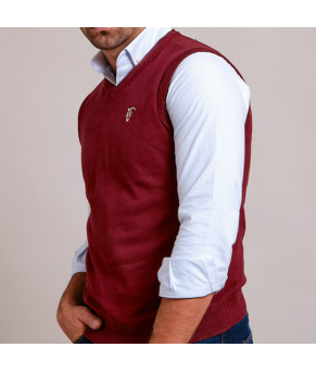 Jersey Punto Unisex Sin Mangas, Color tinto