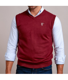 Jersey Punto Unisex Sin Mangas, Color tinto