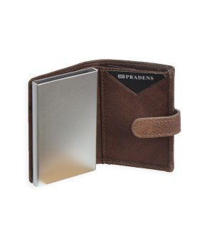 Tarjetero Piel con Broche