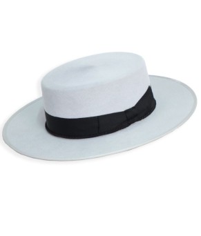 Sombrero cañero premium 250 gr | Pelo de conejo | Plata