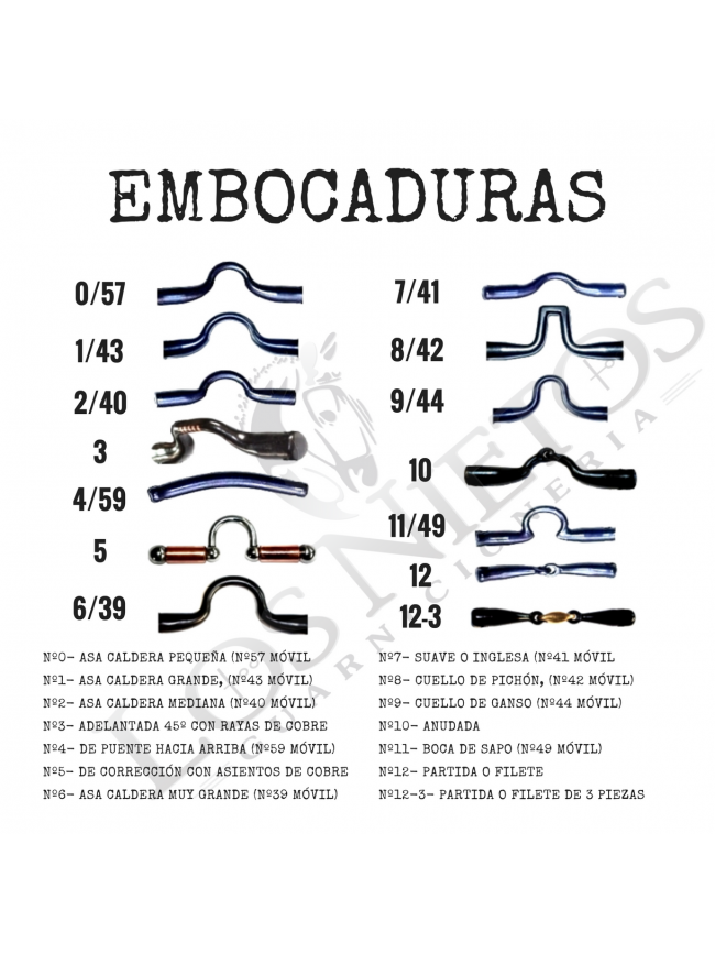 Bocado Portugués López | Embocadura Lisa / Estriada (Acero Inox.)