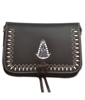 BOLSO COSTURA 3 FLORES BORDADO VIRGEN