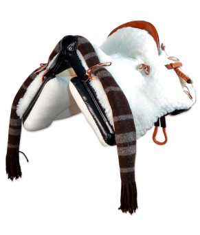 Silla de montar vaquera 'María' | Negra | Bastes de pelo