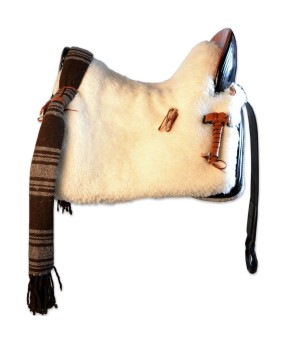 Silla de montar vaquera 'María' | Negra | Bastes de pelo