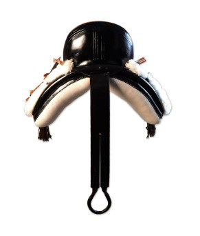 Silla de montar vaquera 'María' | Negra | Bastes de pelo