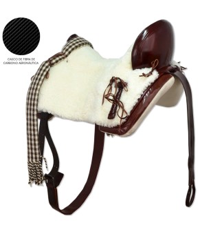 Silla de montar vaquera de fibra de carbono modelo Victoria | Chocolate