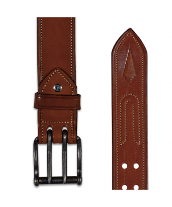 Cinturón de cuero Los Nietos hecho a mano Liso Doble Pincho