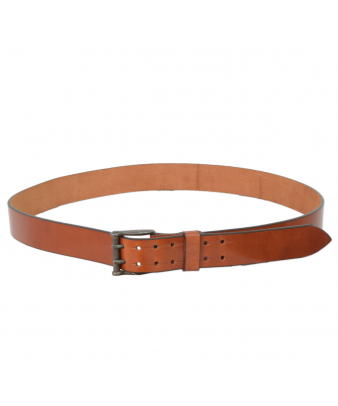 Cinturón de cuero Los Nietos hecho a mano Liso Pespunte | Doble Pincho