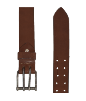 Cinturón de cuero Los Nietos hecho a mano Liso Pespunte | Doble Pincho