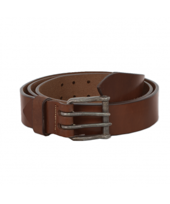 Cinturón de cuero Los Nietos hecho a mano Liso Pespunte | Doble Pincho