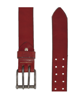 Cinturón de cuero Los Nietos hecho a mano Liso Pespunte | Doble Pincho