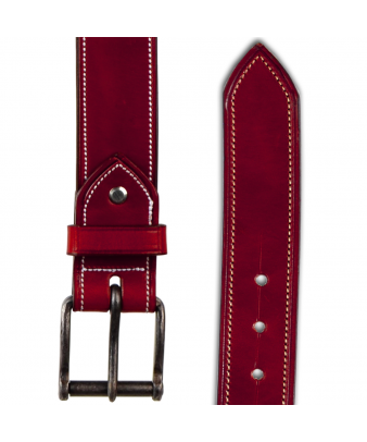 Cinturón de cuero Los Nietos hecho a mano costuras