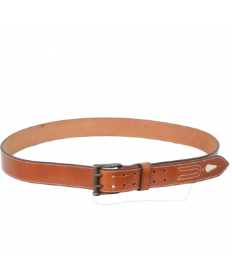 Cinturón de cuero Los Nietos hecho a mano Piña Blanca | Doble Pincho