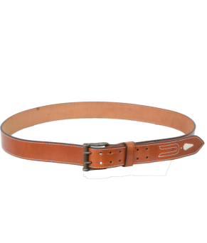 Cinturón de cuero Los Nietos hecho a mano Piña Blanca | Doble Pincho