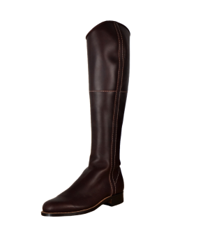 Bota 1850 Los Nietos piel flor ternera  | Piso suela | Marrón