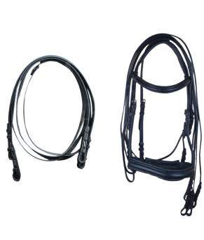 Cabezada inglesa de doma con doble rienda S-112