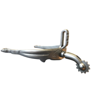 Espuela vaquera 'Los Nietos' | Inoxidable | Ruleta inglesa | Gallo curvo