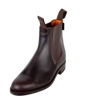 Botín rociero serraje| Piso suela | Castaña