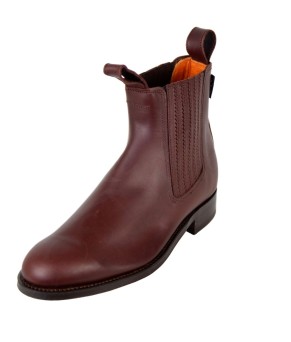 Botín rociero de piel de ternera oscura | Piso suela