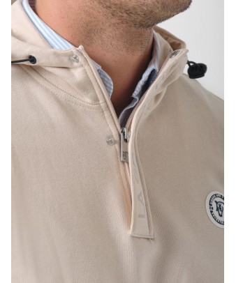 Sudadera Media Cremallera y Capucha | Nude