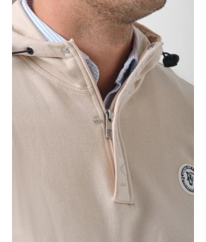 Sudadera Media Cremallera y Capucha | Nude