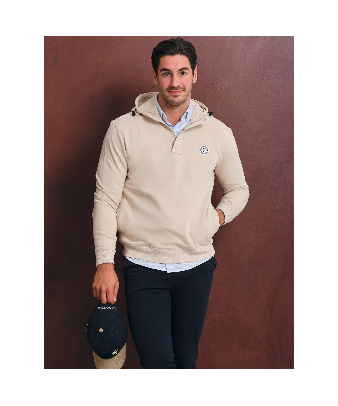 Sudadera Media Cremallera y Capucha | Nude