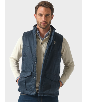 Chaleco Efecto Encerado | Marino