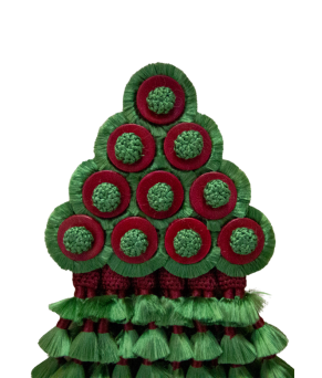 Mosquero artesano de seda premium | Verde - Burdeos