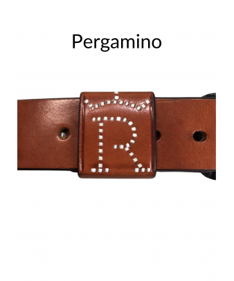 Cinturón de cuero Los Nietos hecho a mano costuras