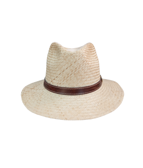 Sombrero de paja natural con correa