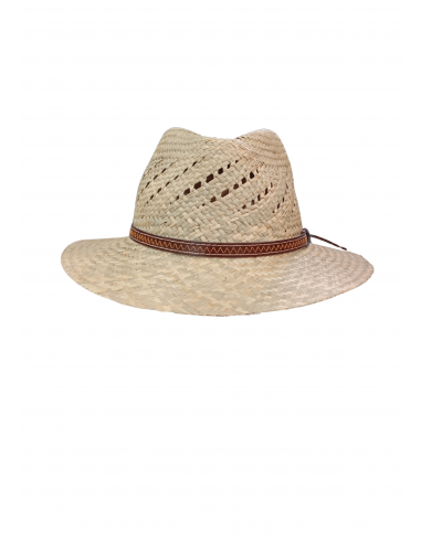 Sombrero de paja natural con lazo de...