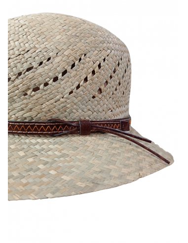 Sombrero de paja natural con lazo de...