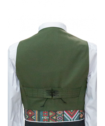 Chaqueta y chalequillo | Sarga | Verde musgo