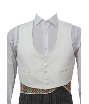 Chaqueta y chalequillo | Sarga | Blanco