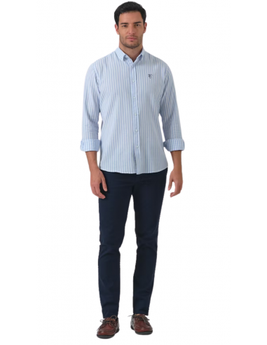 Camisa de rayas Novara | Celeste