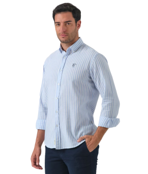 Camisa de rayas Novara | Celeste
