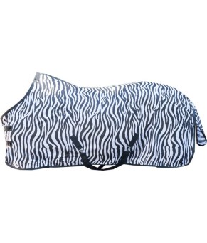 Manta anti moscas zebra con cinturón cruzado
