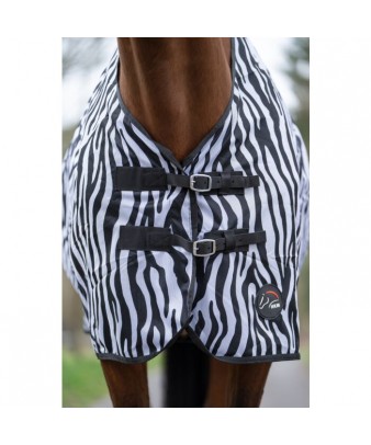 Manta anti moscas zebra con cinturón cruzado