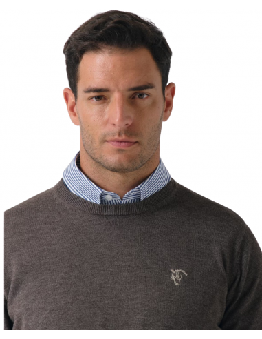 Jersey cuello de caja melange | Carbón