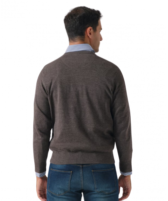 Jersey cuello de caja melange | Carbón