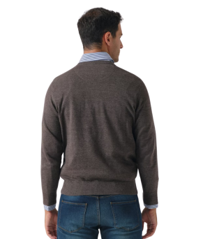 Jersey cuello de caja melange | Carbón