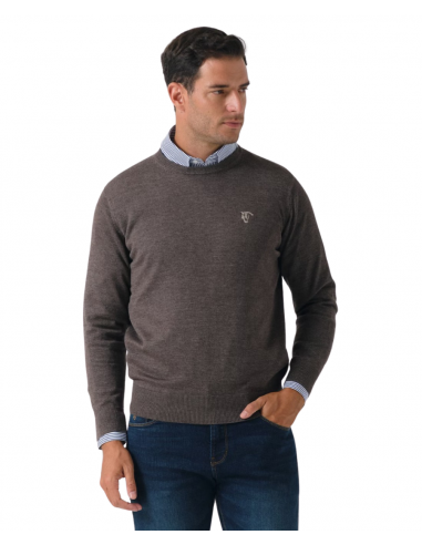 Jersey cuello de caja melange | Carbón