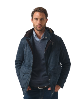 Parka efecto encerado | Marino