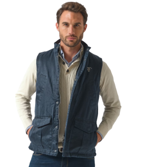 Chaleco efecto encerado | Marino