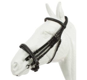 Cabezada inglesa doble rienda premium | Marrón