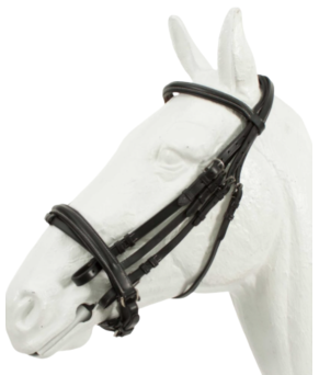 Cabezada inglesa doble rienda premium | Marrón